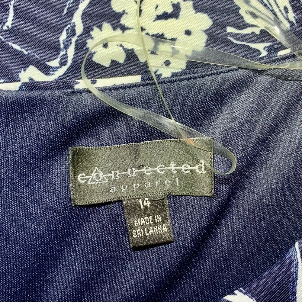 🌸 connected apparel Black & White Floral Dress, Size 14 💐 - Picture 3 of 8